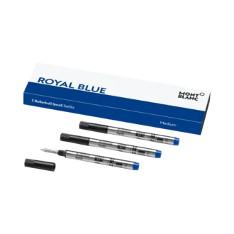 3 recambios Rollerball Small, azul real – Medio