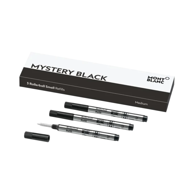 3 recambios Rollerball Small, negro misterioso – Medio
