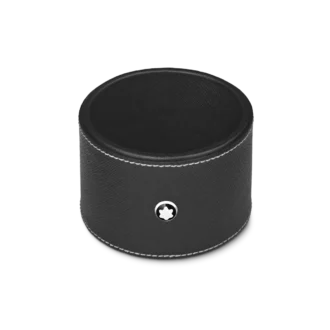 Bandeja de escritorio redonda de piel negra (mediana)