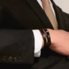 Brazalete con hebilla de herradura negra, tamaño ajustable
