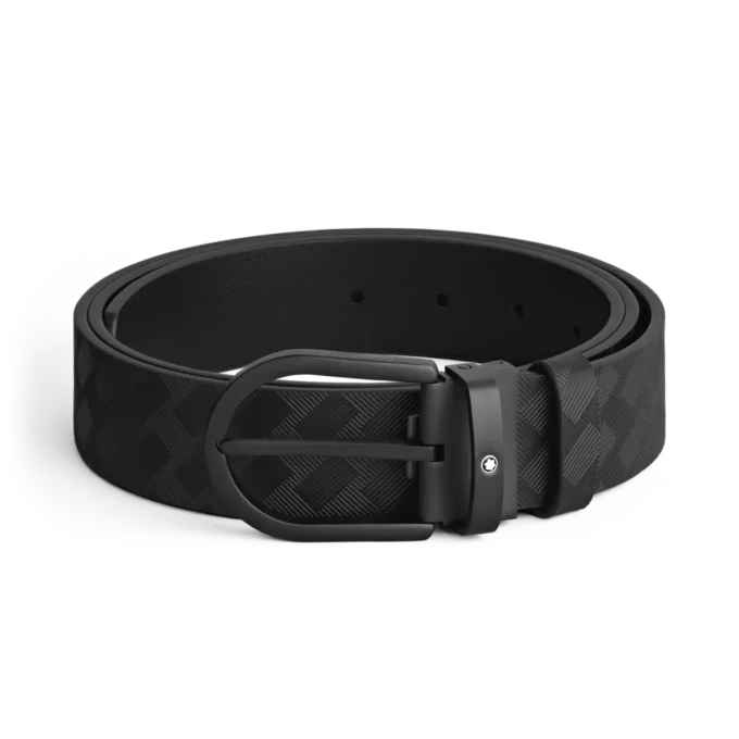 Cinturón de cuero negro de 35 mm