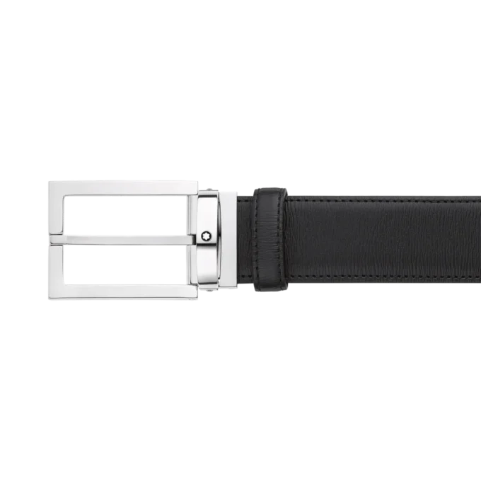 Cinturón de cuero negro de 35 mm