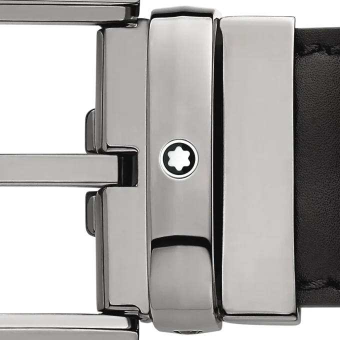 Cinturón de cuero negro de 35 mm con hebilla en forma de herradura Cinturón de cuero negro de 35 mm con hebilla en forma de herradura