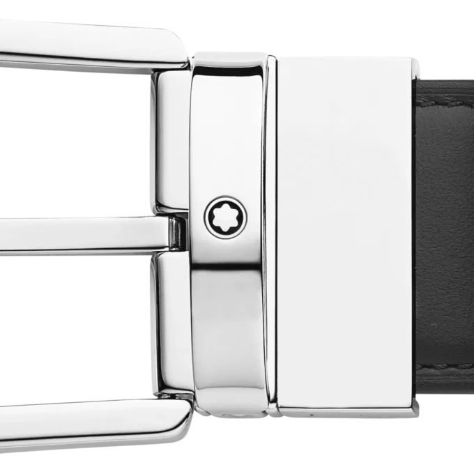 Cinturón de piel con hebilla en forma de herradura negro/marrón claro de 35 mm Cinturón de piel con hebilla en forma de herradura negro/marrón claro de 35 mm