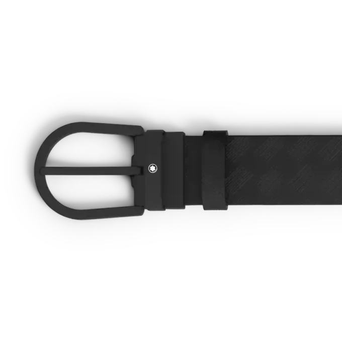 Cinturón de piel negro de 35 mm con hebilla en forma de herradura Cinturón de piel negro de 35 mm con hebilla en forma de herradura