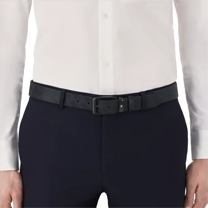 Cinturón reversible de cuero negro de 35 mm