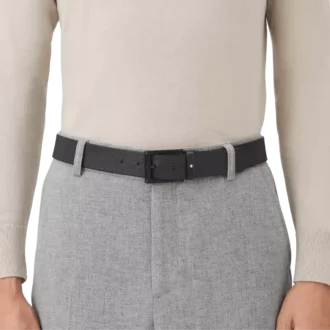 Cinturón reversible de piel azul/negro de 35 mm