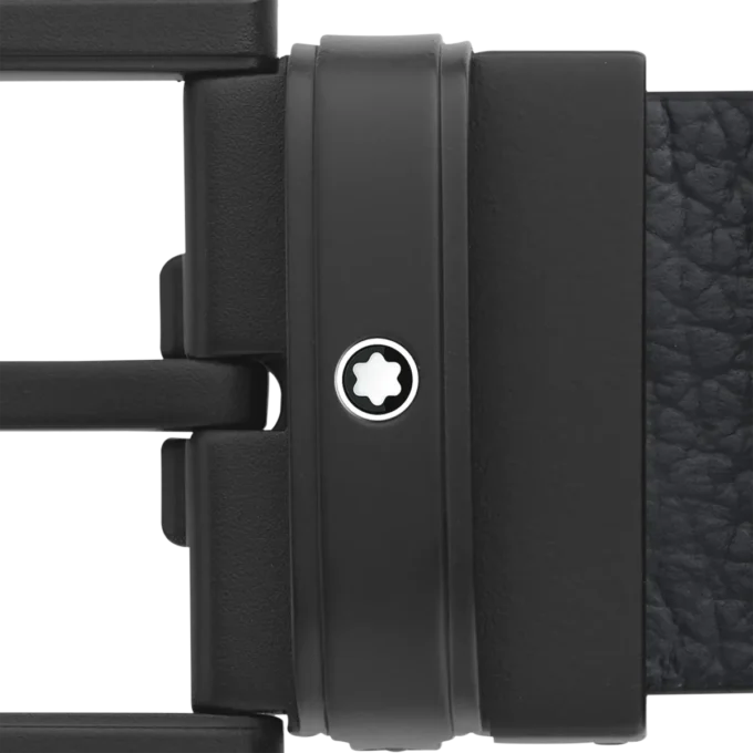 Cinturón reversible de piel azul/negro de 35 mm