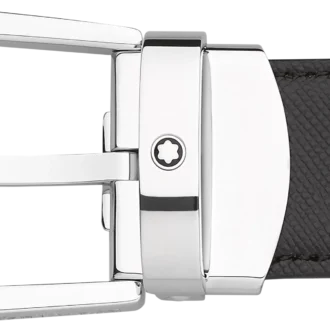 Cinturón reversible de piel con hebilla de herradura negra/marrón de 30 mm