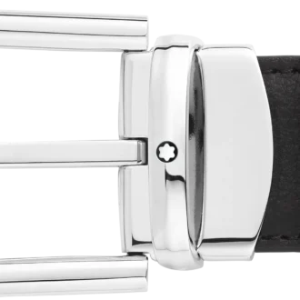 Cinturón reversible de piel con hebilla de herradura negra/marrón de 30 mm