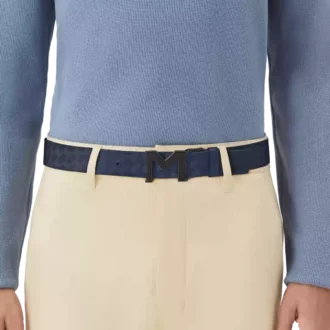 Cinturón reversible de piel con hebilla M Extreme 3.0 azul/negro liso de 35 mm