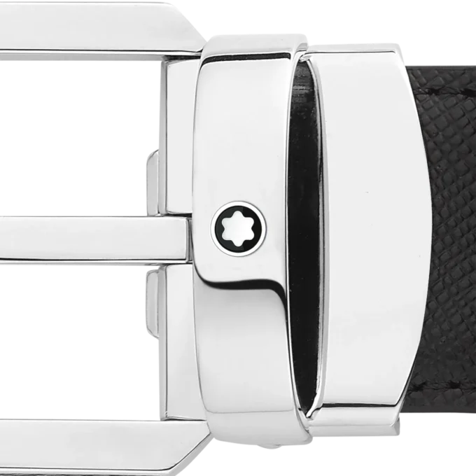 Cinturón reversible de piel negro/marrón de 30 mm