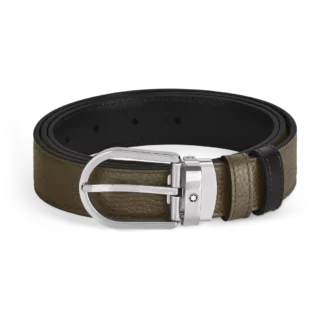 Cinturón reversible Horseshoe de 30 mm en piel granulada