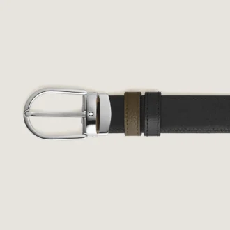 Cinturón reversible Horseshoe de 30 mm en piel granulada