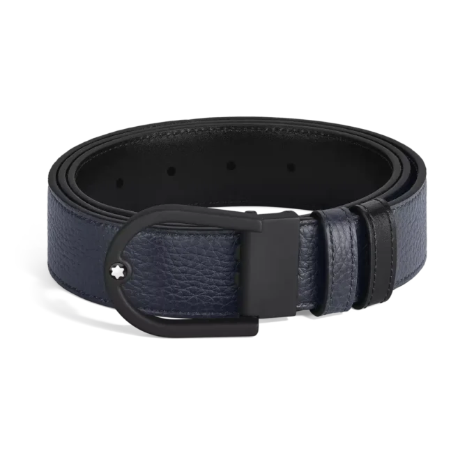 Cinturón reversible Horseshoe de 35 mm en piel granulada