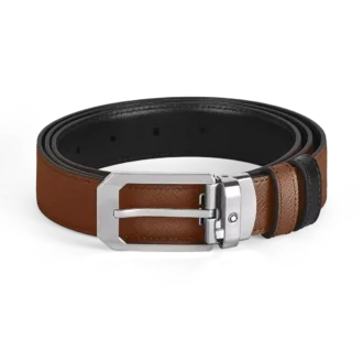 Cinturón reversible rectangular de 30 mm en piel Sartorial