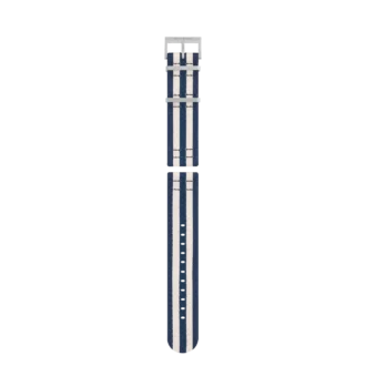 Correa de nailon azul y blanco