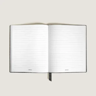 Cuaderno grande, piel con relieve de cocodrilo, negro – Páginas rayadas