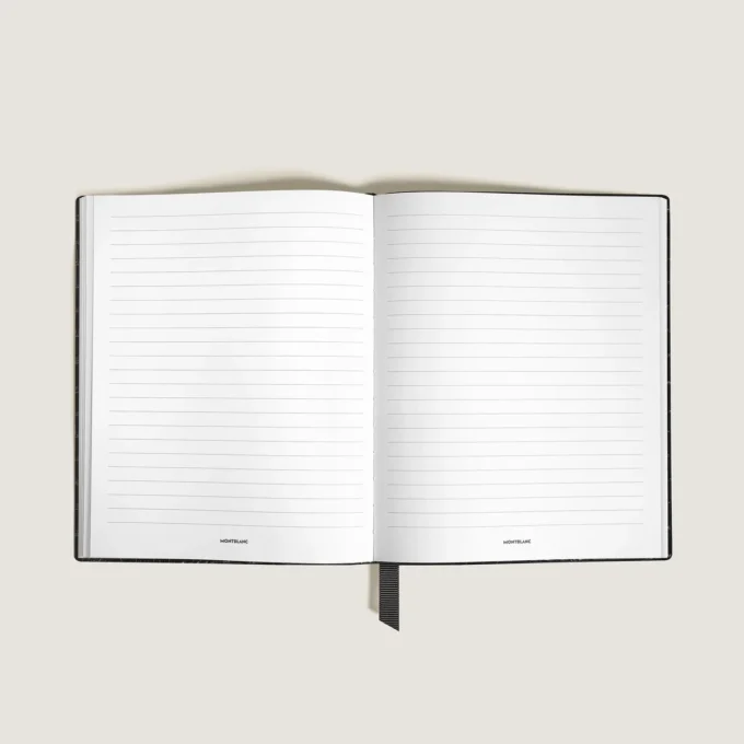 Cuaderno grande, piel con relieve de cocodrilo, negro – Páginas rayadas