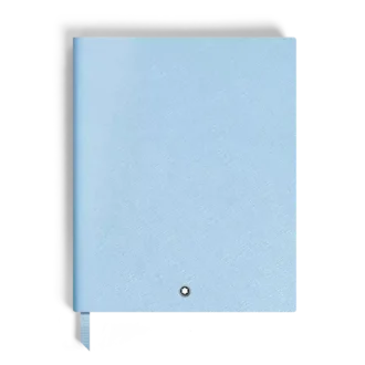 Cuaderno grande, piel Saffiano, azul pálido – Páginas rayadas