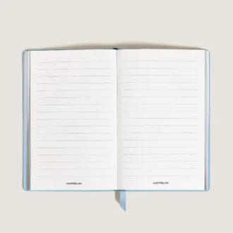 Cuaderno grande, piel Saffiano, azul pálido – Páginas rayadas