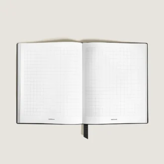 Cuaderno grande, piel Saffiano, negro – Páginas cuadriculadas