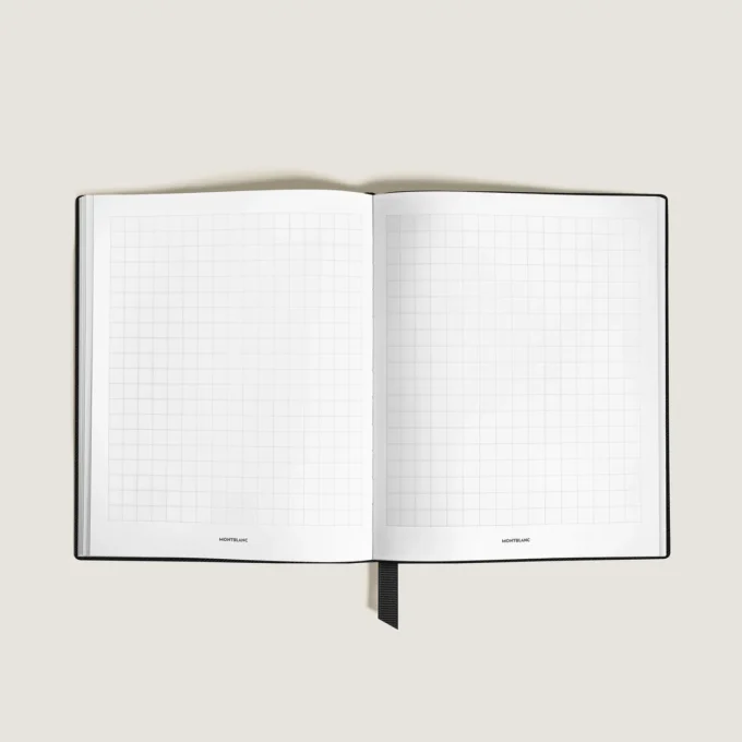Cuaderno grande, piel Saffiano, negro – Páginas cuadriculadas