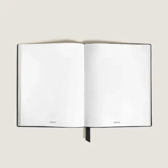 Cuaderno grande, piel Saffiano, negro – Páginas en blanco