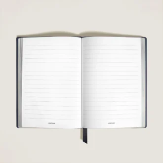 Cuaderno mediano, piel Saffiano, azul – Páginas rayadas