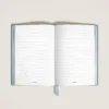 Cuaderno mediano, piel Saffiano, azul pálido, páginas rayadas