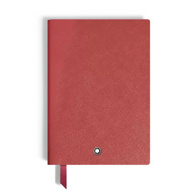 Cuaderno mediano, piel Saffiano, rojo – Páginas cuadriculadas