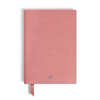 Cuaderno mediano, piel Saffiano, rosa pálido, páginas rayadas