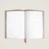 Cuaderno mediano, piel Saffiano, rosa pálido, páginas rayadas