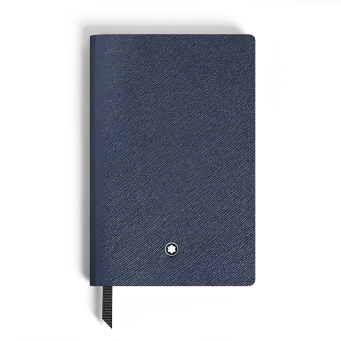 Cuaderno pequeño, piel azul tinta, azul, páginas en blanco