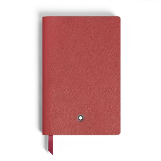 Cuaderno pequeño, piel rojo ladrillo, rojo, páginas rayadas