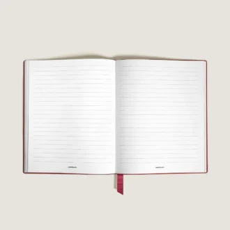 Cuaderno pequeño, piel rojo ladrillo, rojo, páginas rayadas