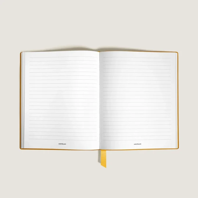 Cuaderno pequeño, piel Saffiano, amarillo Modena – Páginas rayadas