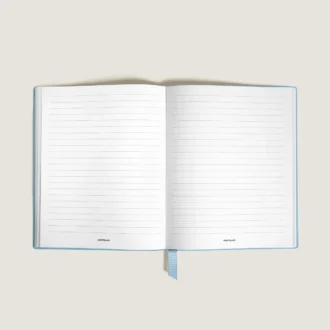Cuaderno pequeño, piel Saffiano, azul pálido – Páginas rayadas