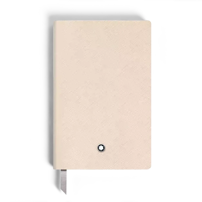 Cuaderno pequeño, piel Saffiano, beige nublado – Páginas rayadas