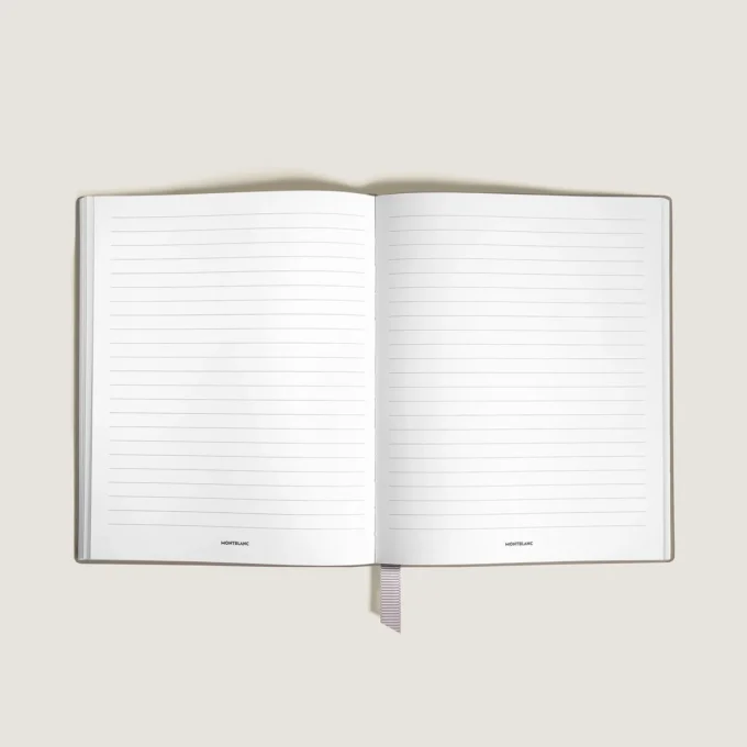 Cuaderno pequeño, piel Saffiano, beige nublado – Páginas rayadas