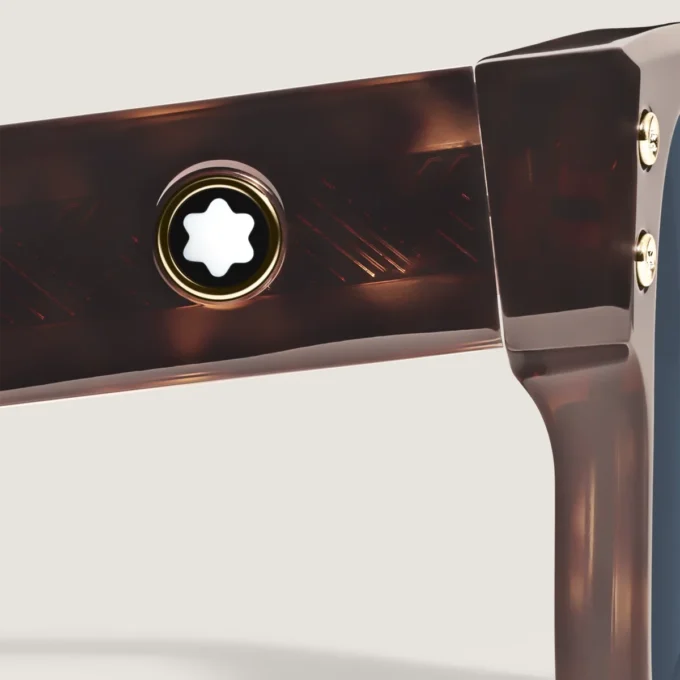 Gafas de sol cuadradas con montura de acetato color habana