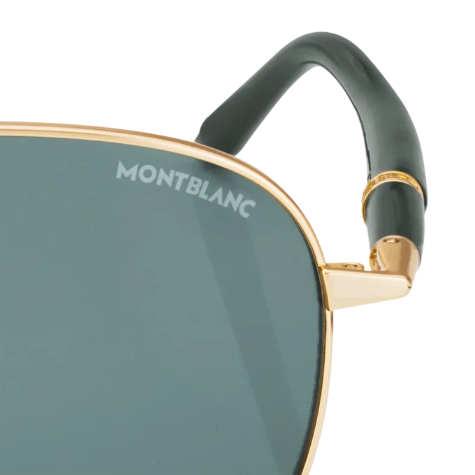 Gafas de sol cuadradas con montura metálica dorada