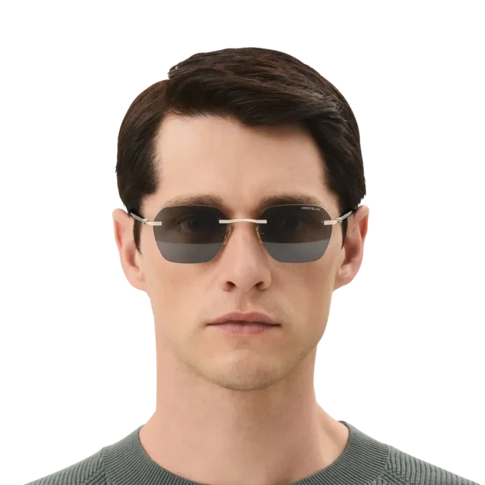 Gafas de sol cuadradas con montura metálica dorada