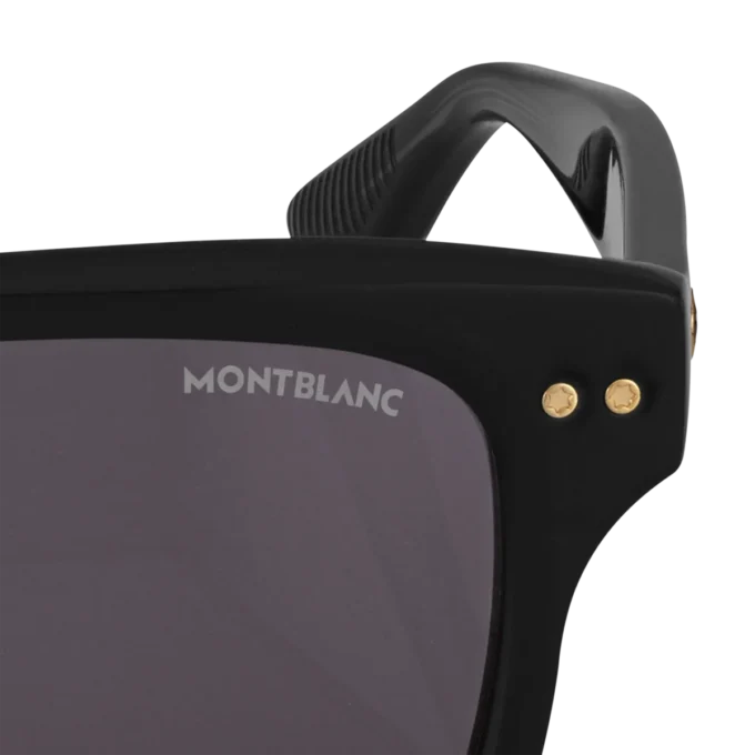 Gafas de sol rectangulares con montura de acetato de color negro