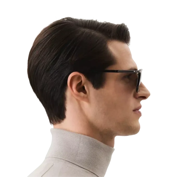 Gafas de sol rectangulares con montura de acetato de color negro