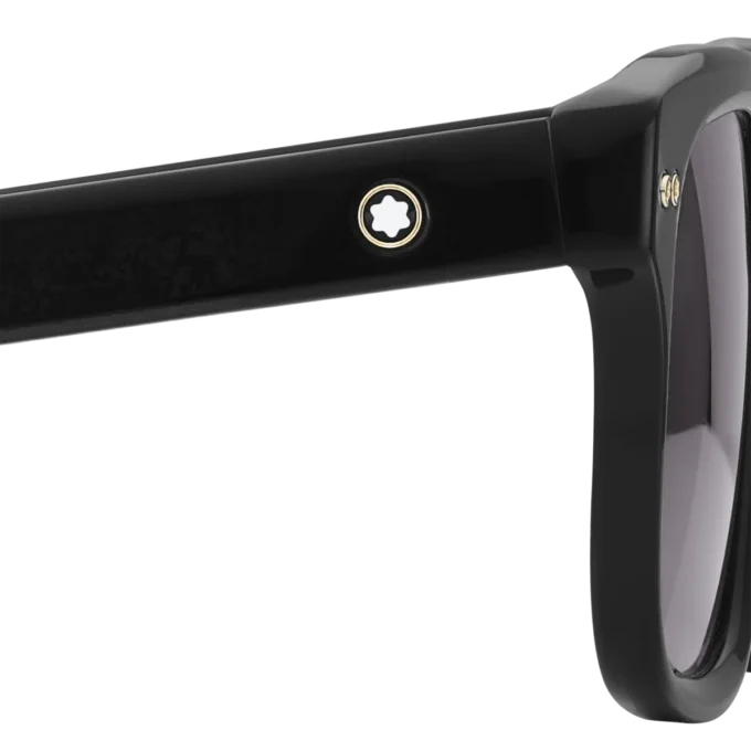 Gafas de sol rectangulares con montura de acetato de color negro