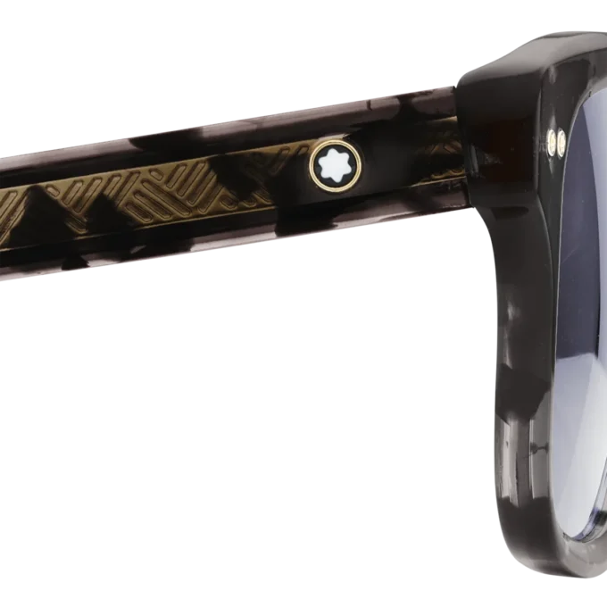 Gafas de sol rectangulares con montura de acetato de color negro