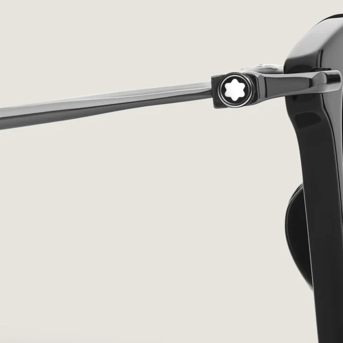 Gafas de sol rectangulares con montura de acetato negro