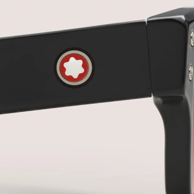 Gafas de sol rectangulares con montura de acetato negro