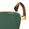 Gafas de sol rectangulares con montura metálica dorada